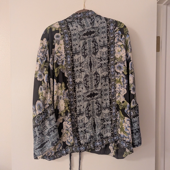 Free People Floral Cinch Waist Kimono M/L - Picture 7 of 11